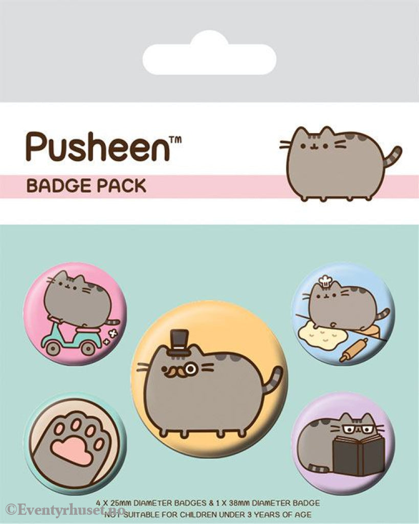 Pusheen Pin-Back Buttons 5-Pack Fancy Fashion & Accessories