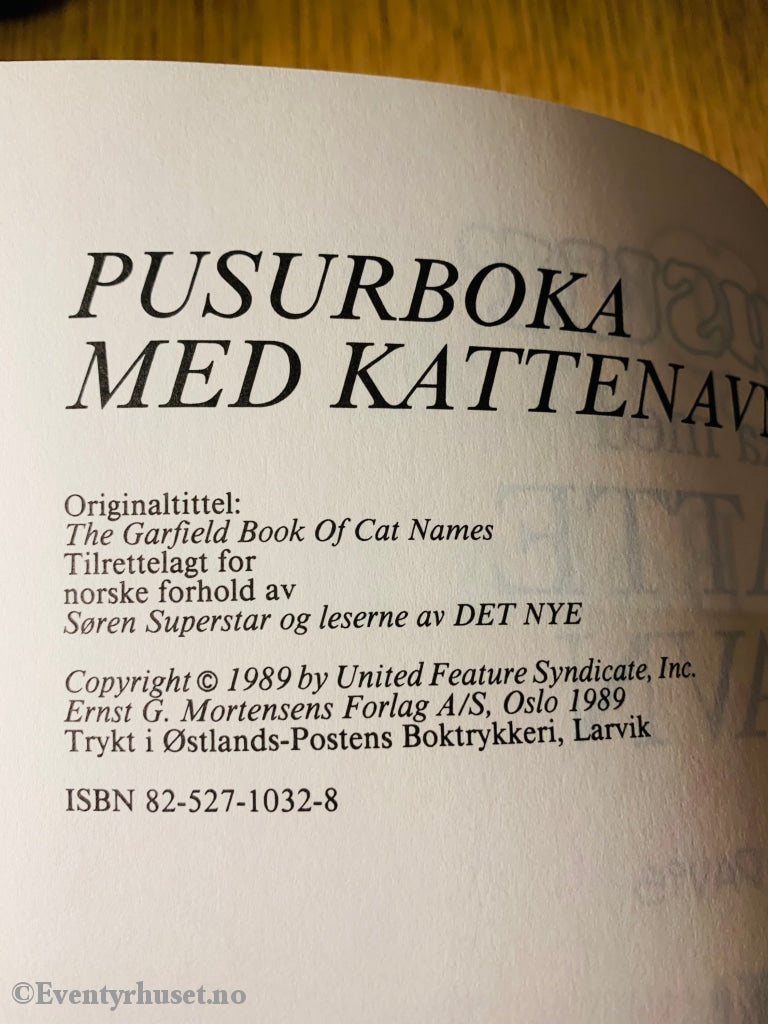 Pusur - Boka Med Kattenavn. 1989. Tegneseriealbum