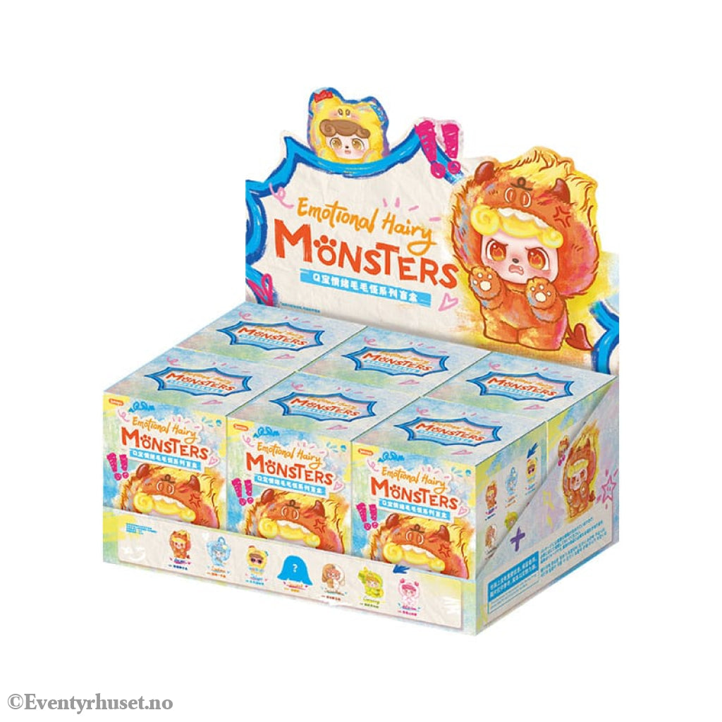 QKid: Emotional Hairy Monsters Series Blind Box figure 12 - 14 cm Display (6) Toys