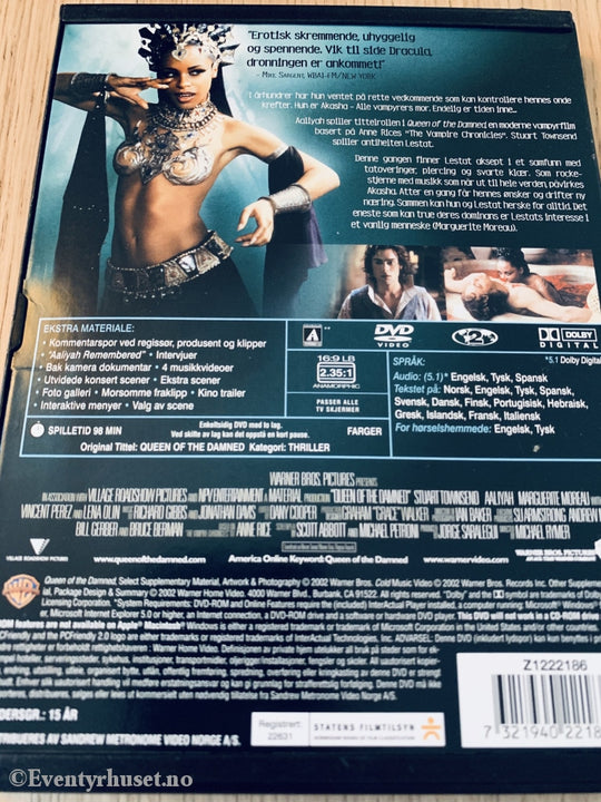 Queen Of The Damned. 2002. Dvd Snapcase.