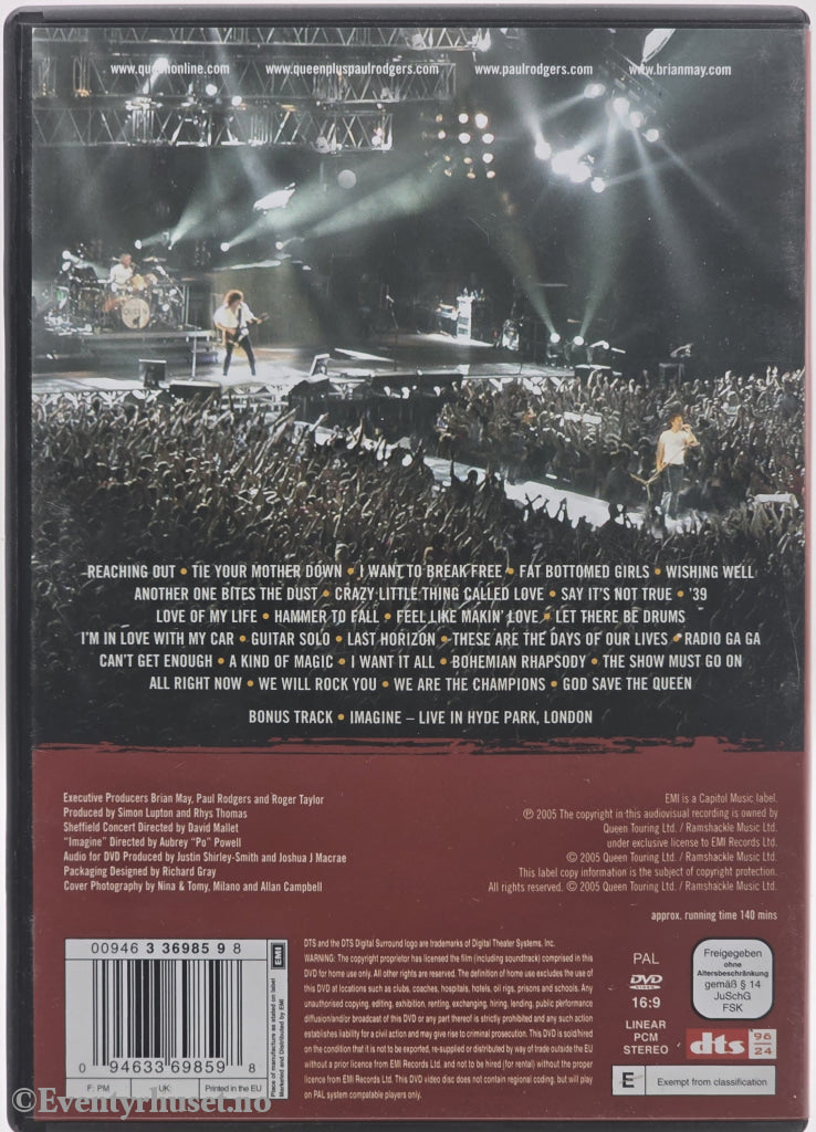 Queen + Paul Rodgers: Return of the Champions. 2005. DVD.