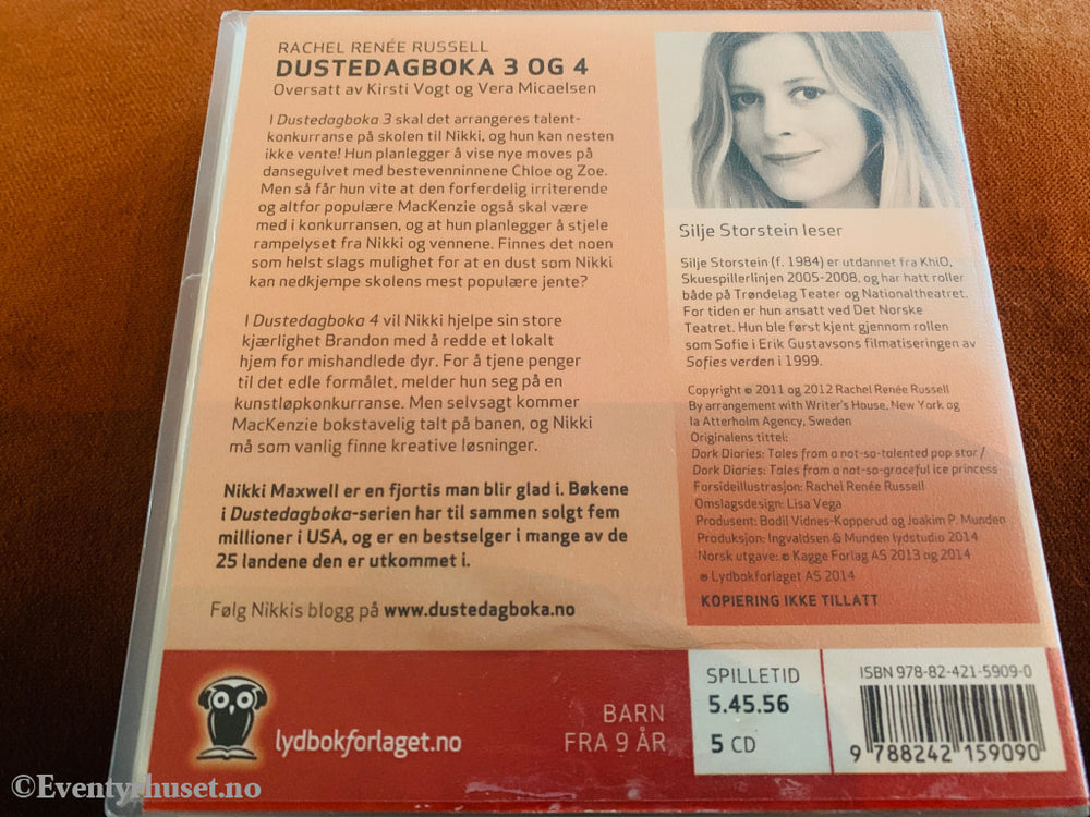 Rachel Renée Russell. Dustedagboka 3 og 4. 2013. Lydbok på CD.