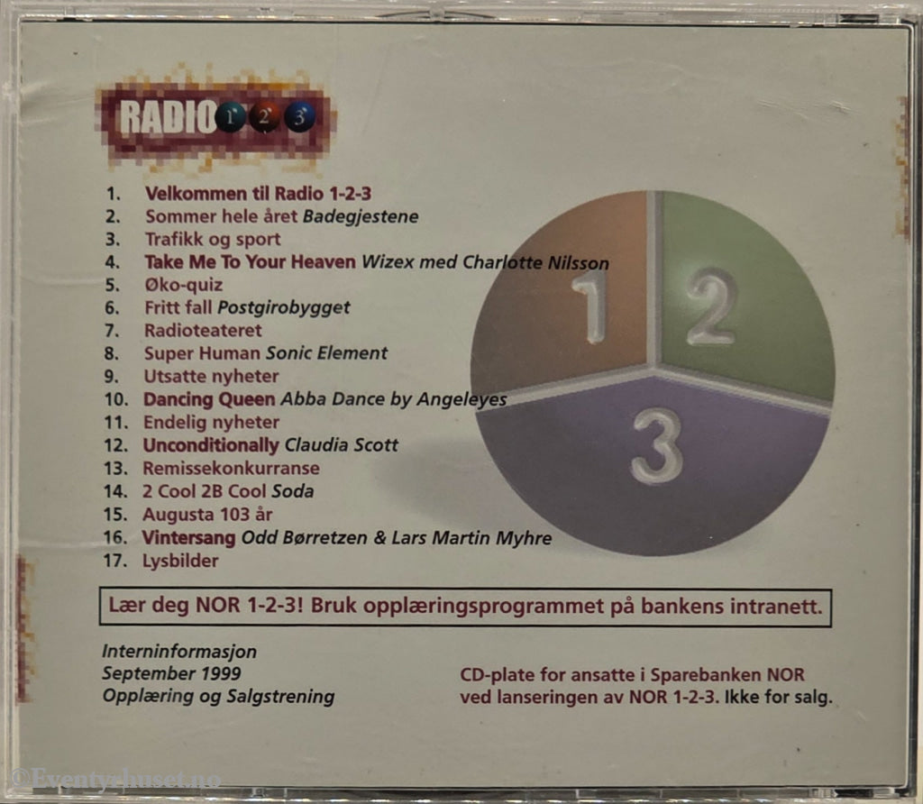 Radio 1 2 3 - Sparebanken NOR. Musikk-CD.