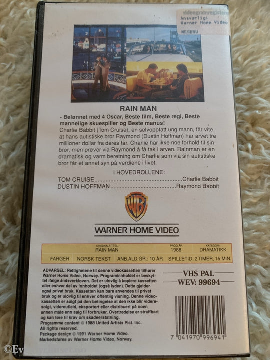Rain Man. 1991. Vhs. Vhs