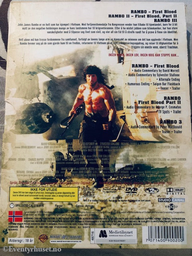 Rambo Triology. Dvd Samleboks.