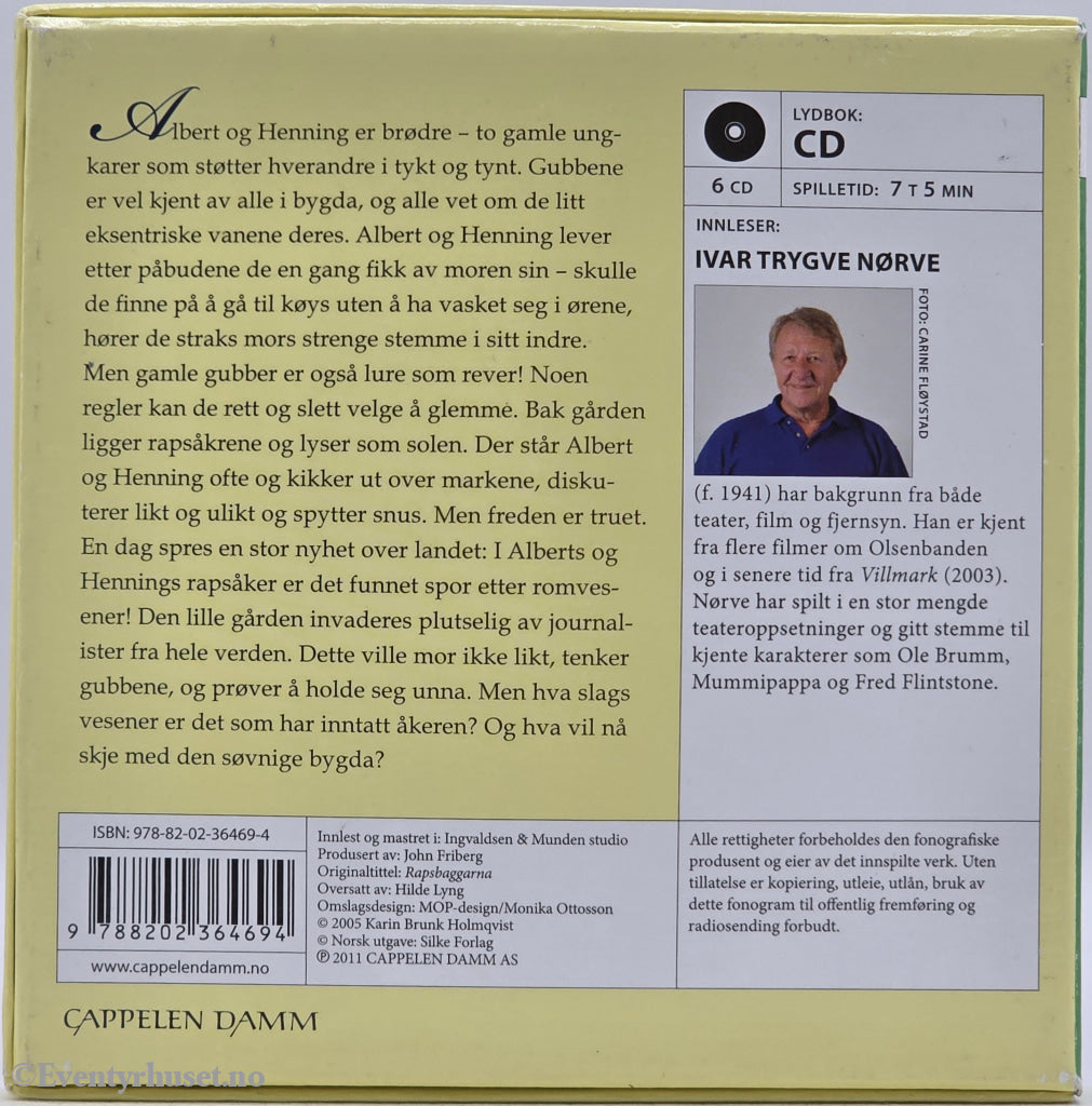 Rapsgubbene – Karin Brunk Holmqvist . Lydbok på CD.