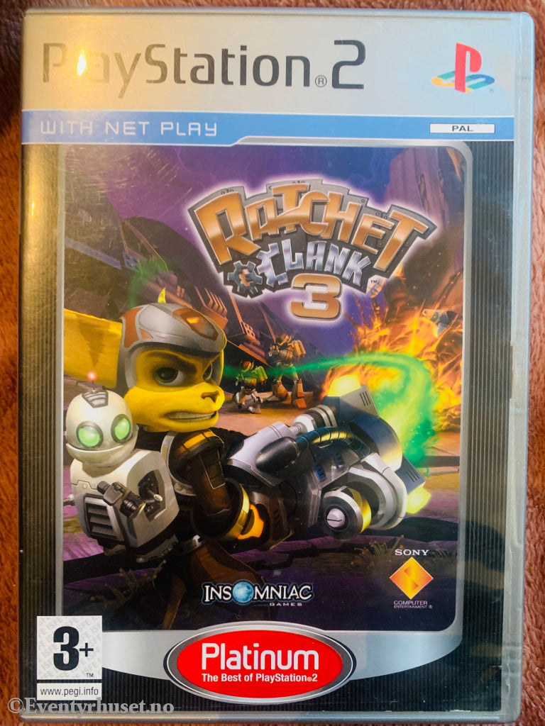 Ratchet & Clank 3 (Platinum) . PS2. NB: disk har riper!