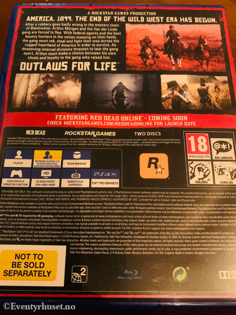 Red Dead Redemption II. Playstation PS4-spill.