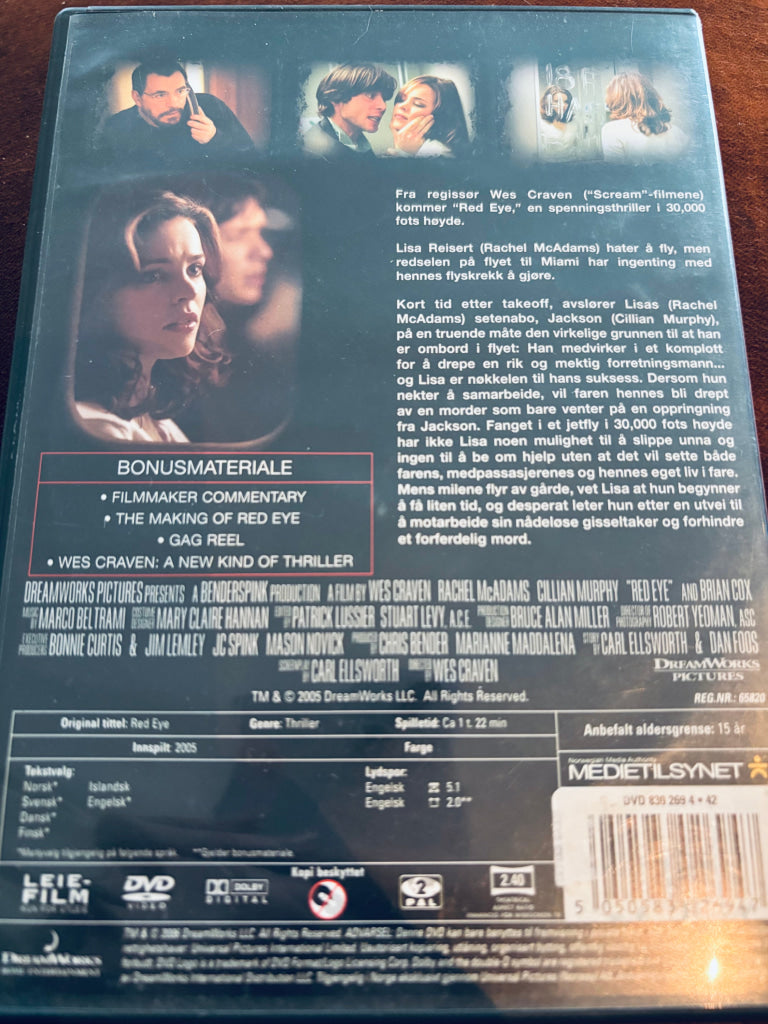 Red Eye. DVD.