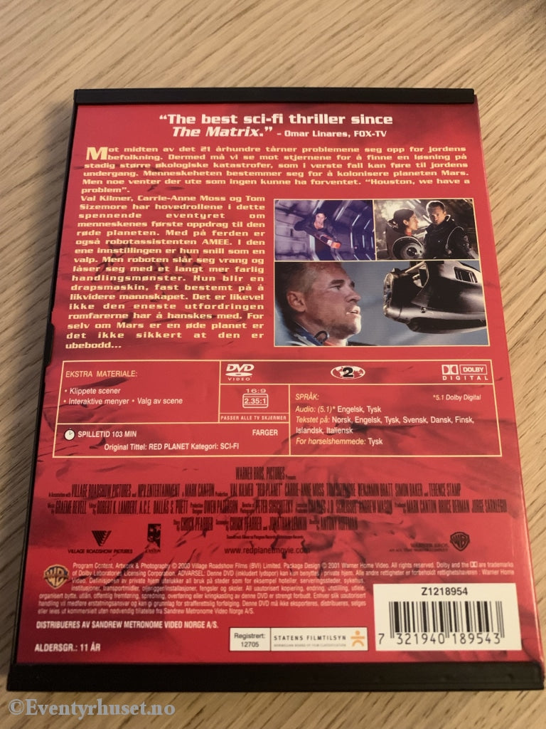 Red Planet. 2000. Dvd Letterbox.