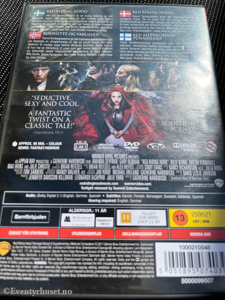 Red Riding Hood. 2011. Dvd Leiefilm.