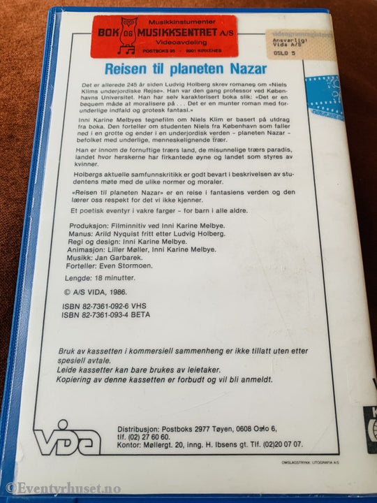Reisen Til Planeten Nazar. 1986. Vhs Big Box.