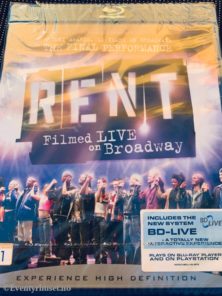 Rent - Filmed Live on Broadway. Blu-ray. Ny i plast!