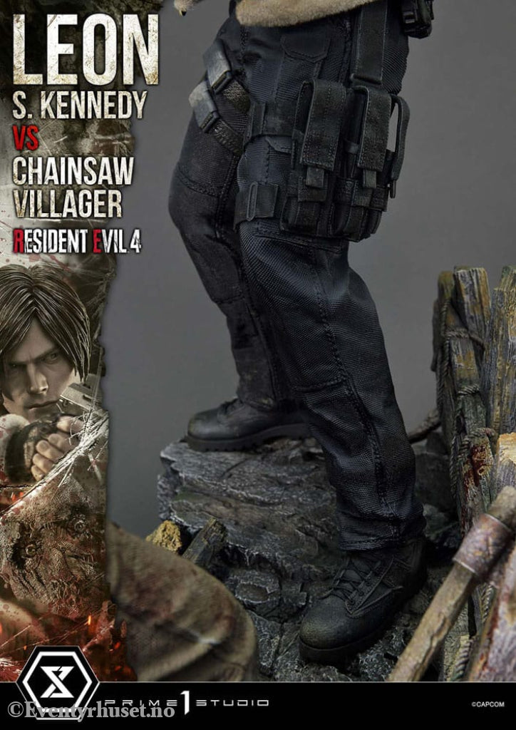 Resident Evil 4 Ultimate Premium Masterline Series Statue 1/4 Leon S. Kennedy vs. Chainsaw Villager 76 cm Collectibles