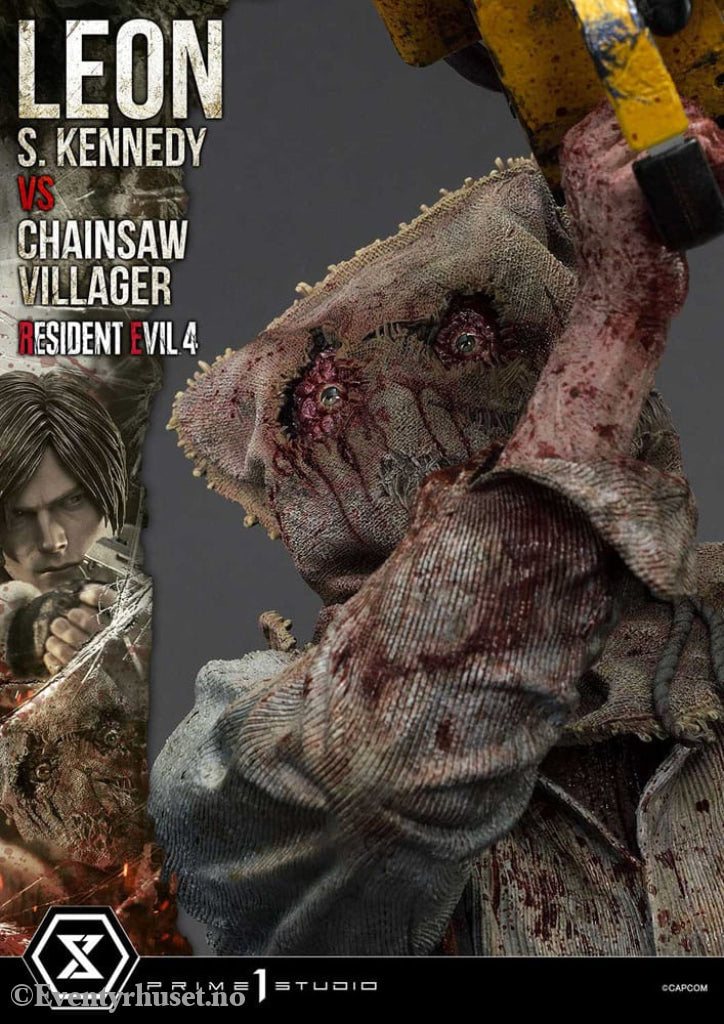 Resident Evil 4 Ultimate Premium Masterline Series Statue 1/4 Leon S. Kennedy vs. Chainsaw Villager 76 cm Collectibles