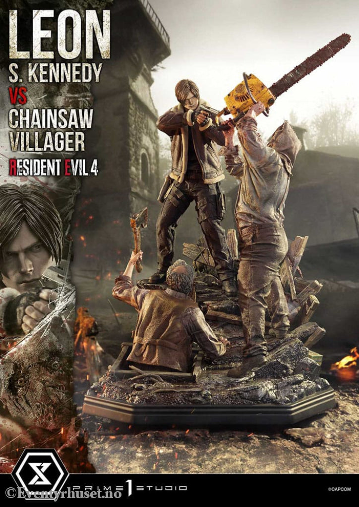 Resident Evil 4 Ultimate Premium Masterline Series Statue 1/4 Leon S. Kennedy vs. Chainsaw Villager 76 cm Collectibles