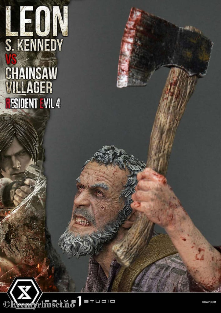 Resident Evil 4 Ultimate Premium Masterline Series Statue 1/4 Leon S. Kennedy vs. Chainsaw Villager 76 cm Collectibles