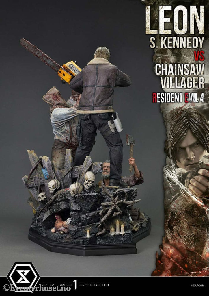 Resident Evil 4 Ultimate Premium Masterline Series Statue 1/4 Leon S. Kennedy vs. Chainsaw Villager 76 cm Collectibles