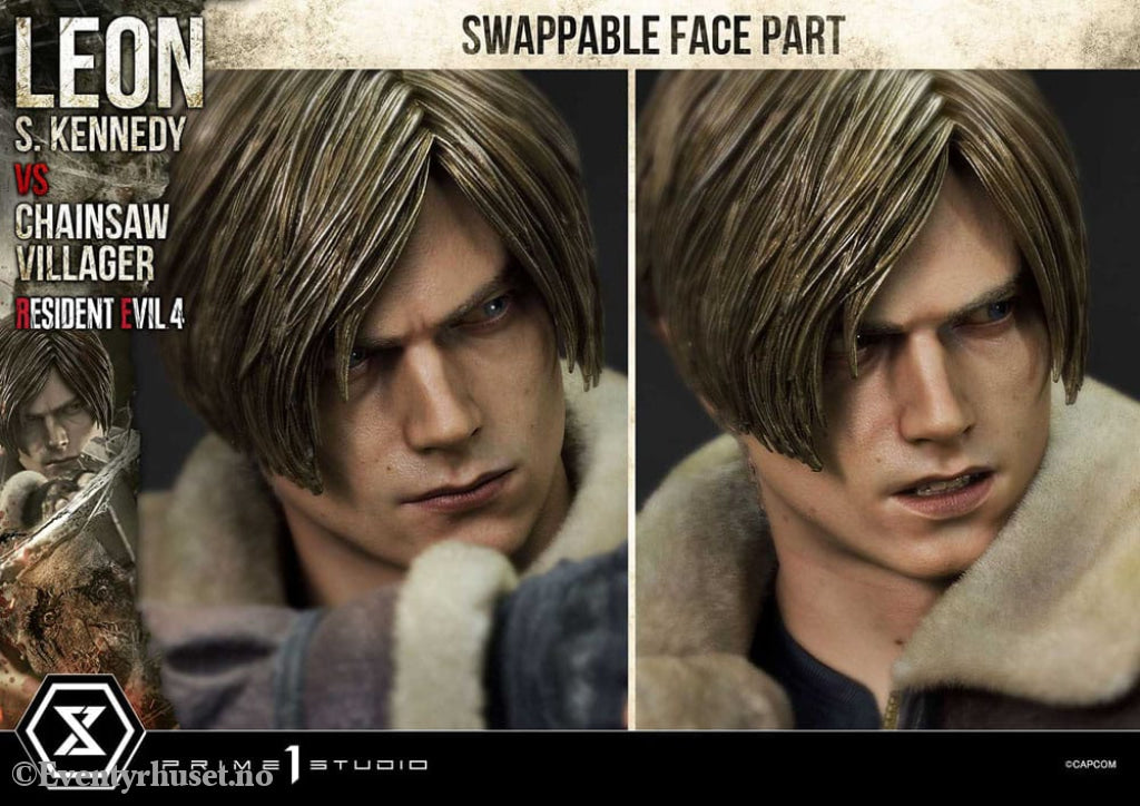 Resident Evil 4 Ultimate Premium Masterline Series Statue 1/4 Leon S. Kennedy vs. Chainsaw Villager 76 cm Collectibles