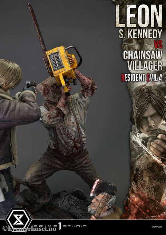 Resident Evil 4 Ultimate Premium Masterline Series Statue 1/4 Leon S. Kennedy vs. Chainsaw Villager 76 cm Collectibles