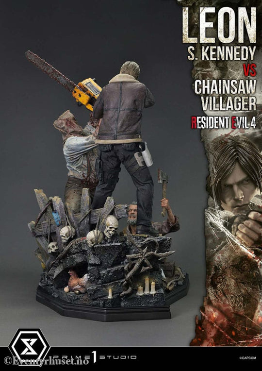 Resident Evil 4 Ultimate Premium Masterline Series Statue 1/4 Leon S. Kennedy vs. Chainsaw Villager 76 cm Collectibles