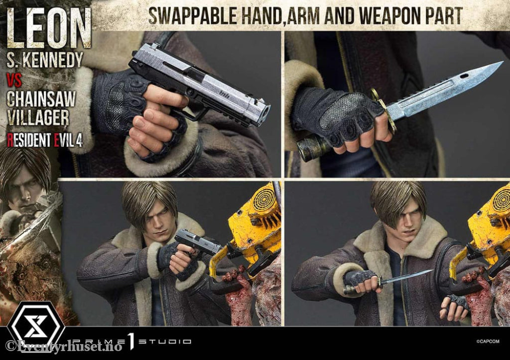 Resident Evil 4 Ultimate Premium Masterline Series Statue 1/4 Leon S. Kennedy vs. Chainsaw Villager 76 cm Collectibles
