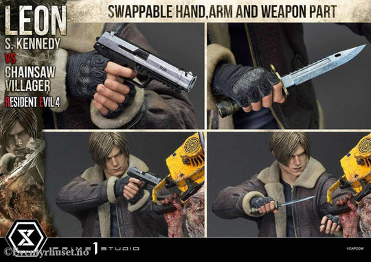 Resident Evil 4 Ultimate Premium Masterline Series Statue 1/4 Leon S. Kennedy vs. Chainsaw Villager 76 cm Collectibles