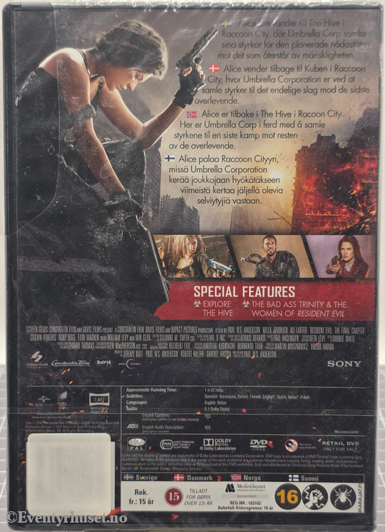 Resident Evil: The Final Chapter (2016). DVD. Ny i plast!