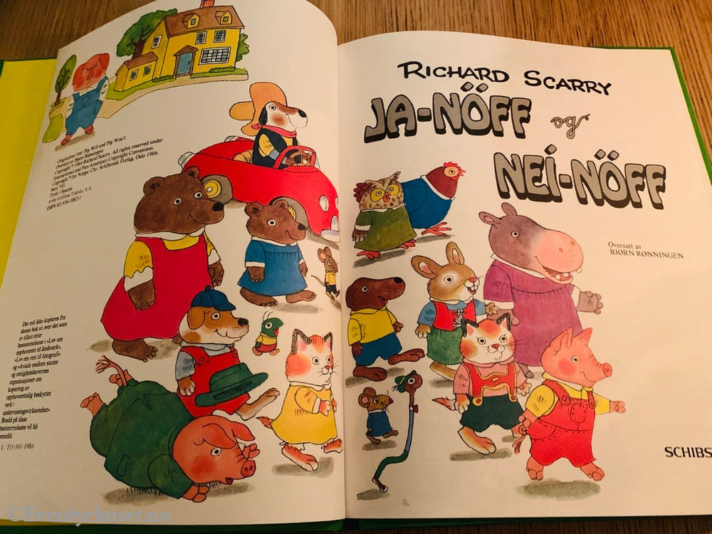 Richard Scarry. 1986. Ja-Nøff Og Nei-Nøff. Stor Bok. Fortelling