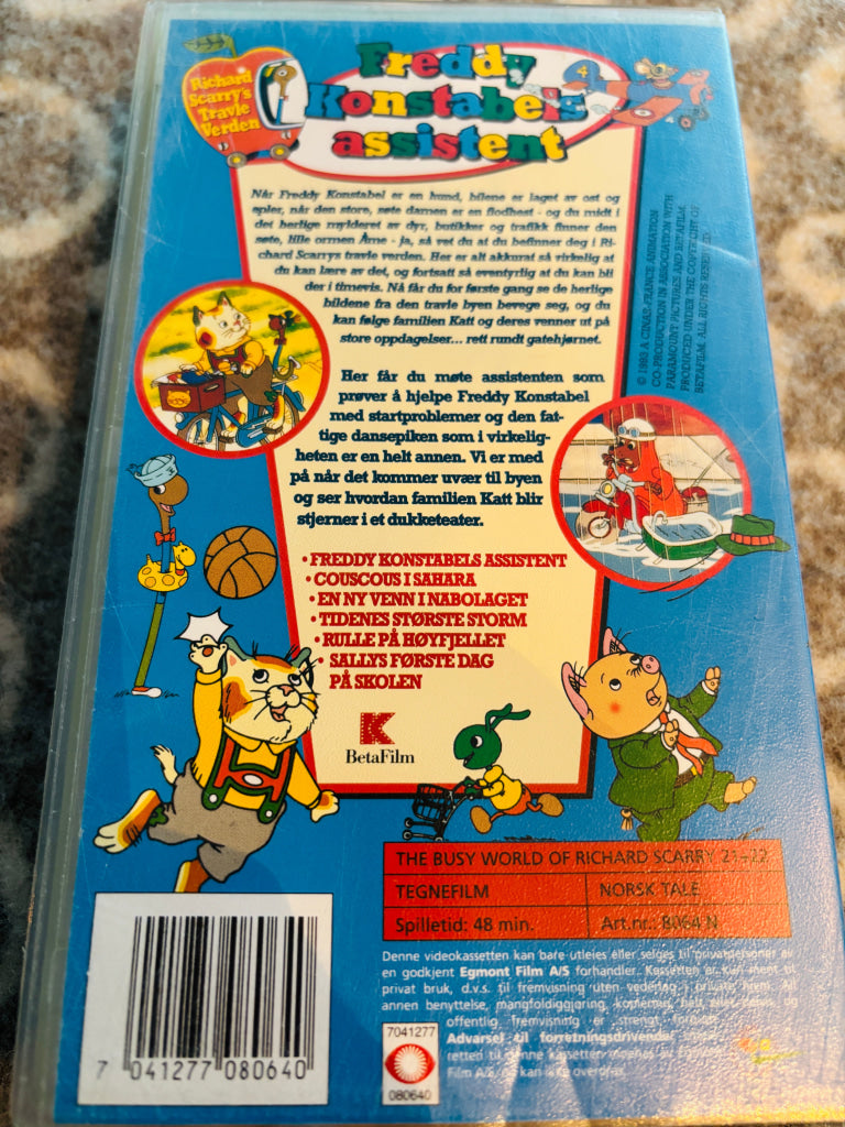 Richard Scarry’s Freddy Konstabels assistent. VHS. VHS