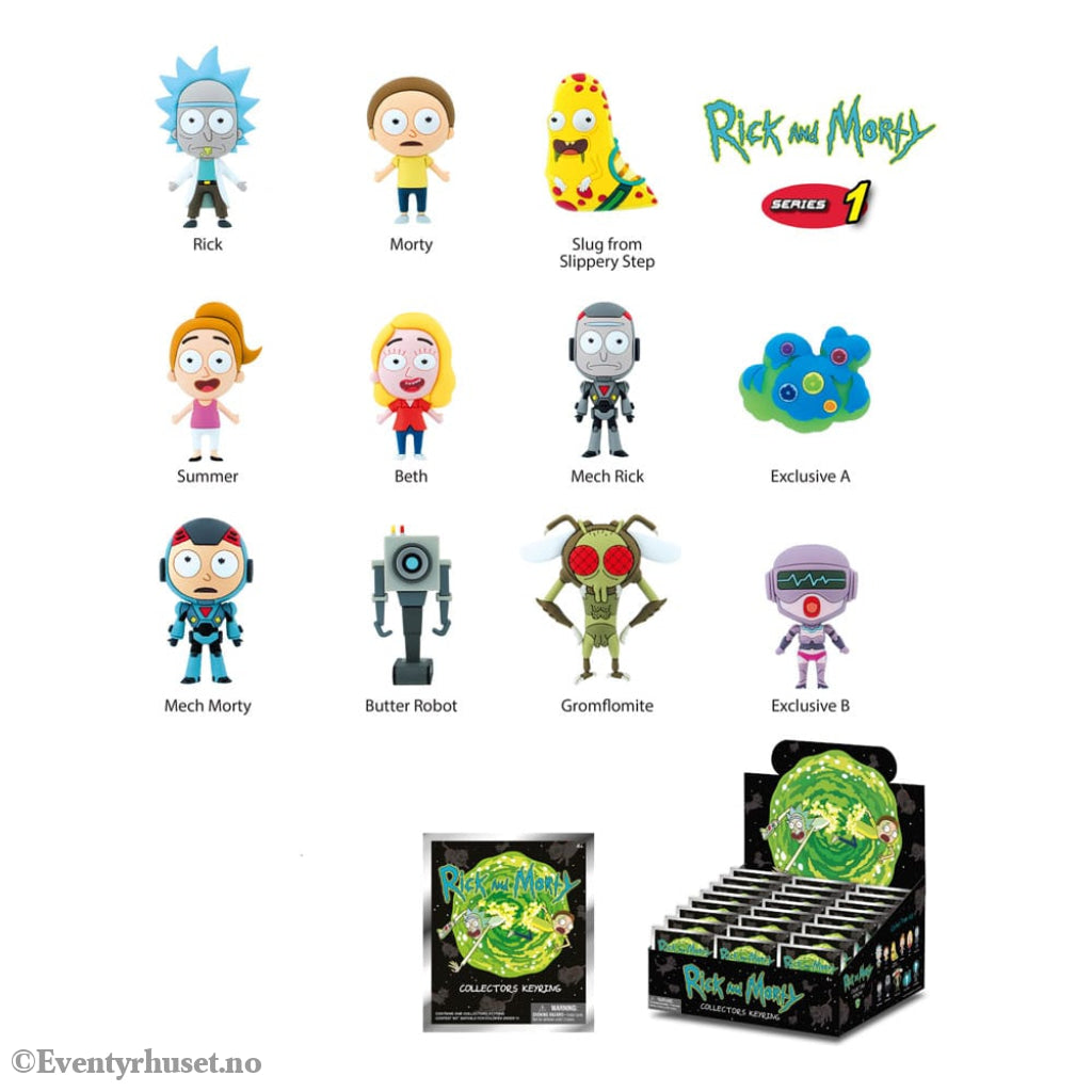 Rick and Morty 3D PVC Bag Clips Series 1 Display (24) Fashion & Accessories