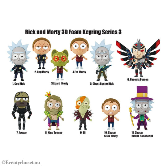 Rick and Morty PVC Bag Clips Series 3 Display (24) Fashion & Accessories