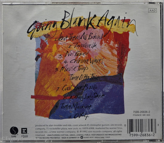 Ride. Going Blank Again. 1992. Musikk-CD.