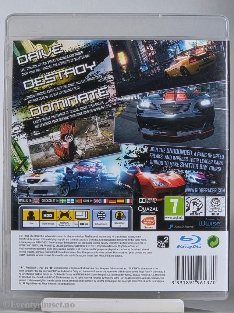 Ridge Racer Unbounded (Limited Edition) . PS3.