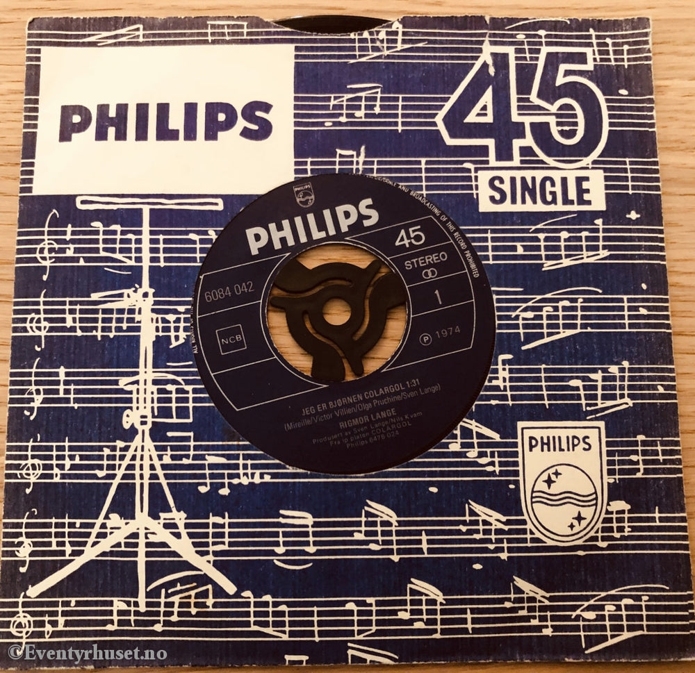 Rigmor Lange. 1974. Jeg Er Bjørnen Colargol. Ep-Singel. Ep