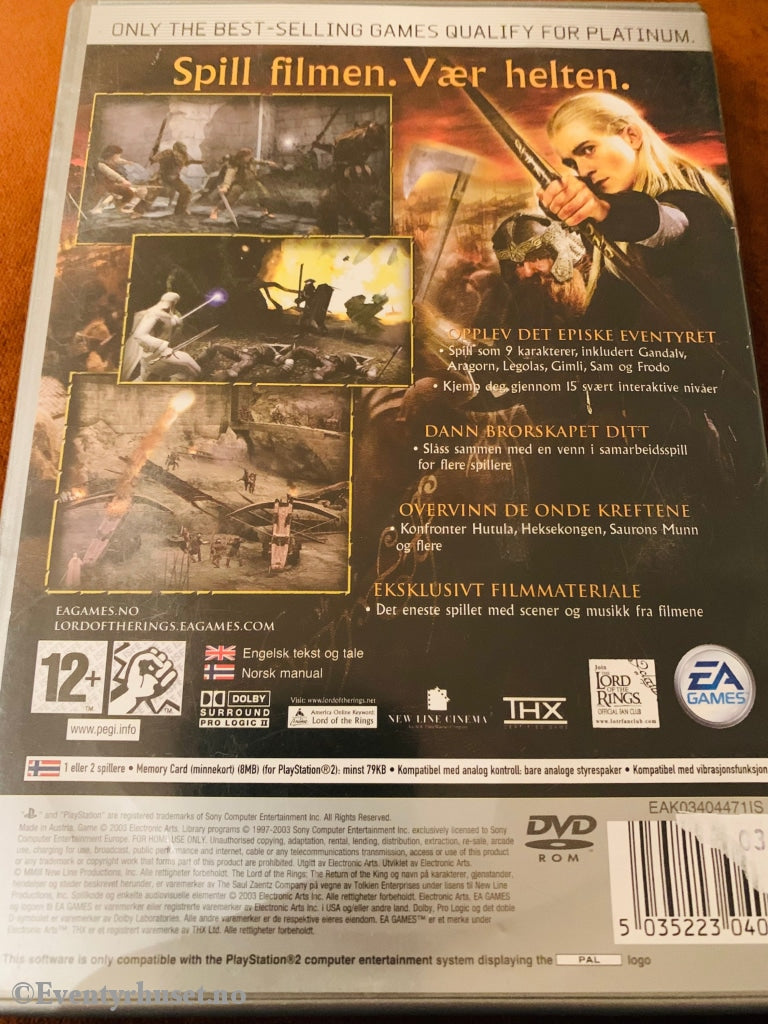 Ringenes Herre - Atter En Konge (Platinium). Ps2. Ps2
