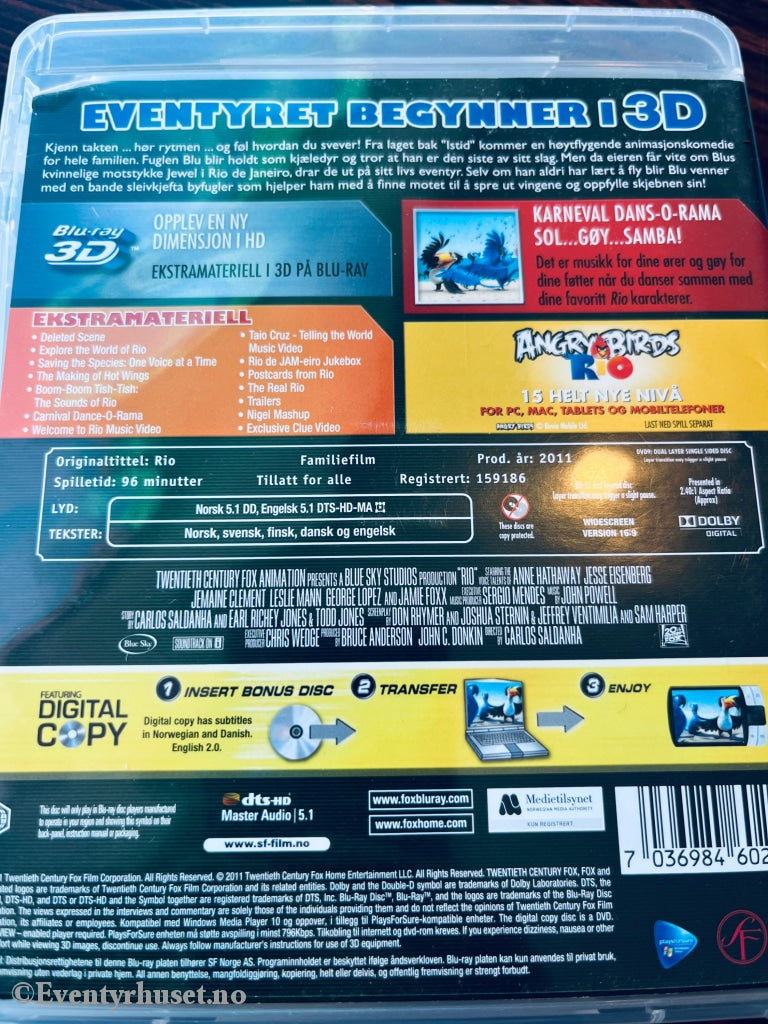 Rio 3D. Blu-Ray. Blu-Ray Disc