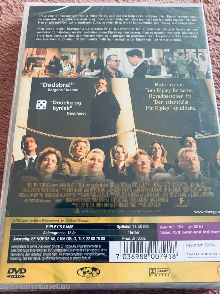Ripley’s Game (2002). DVD. Ny i plast!