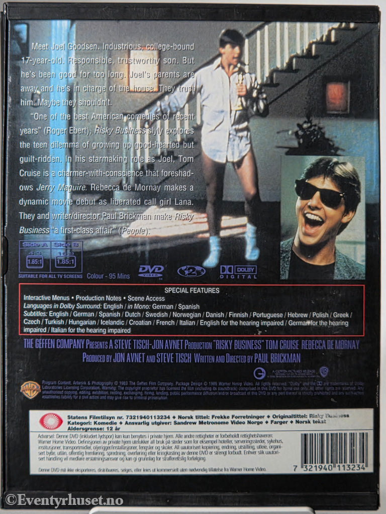 Risky Business (1983). DVD. Snapcase.