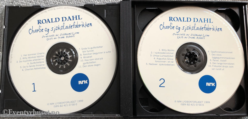 Roald Dahl. 1964/99. Charlie Og Sjokoladefabrikken. Lydbok På 3Xcd. Cd