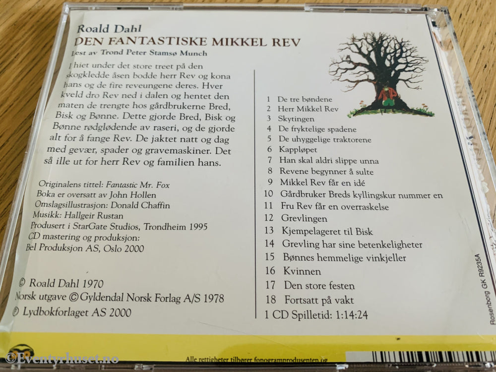 Roald Dahl. 1970/00. Den Fantastiske Mikkel Rev. Lydbok På Cd.