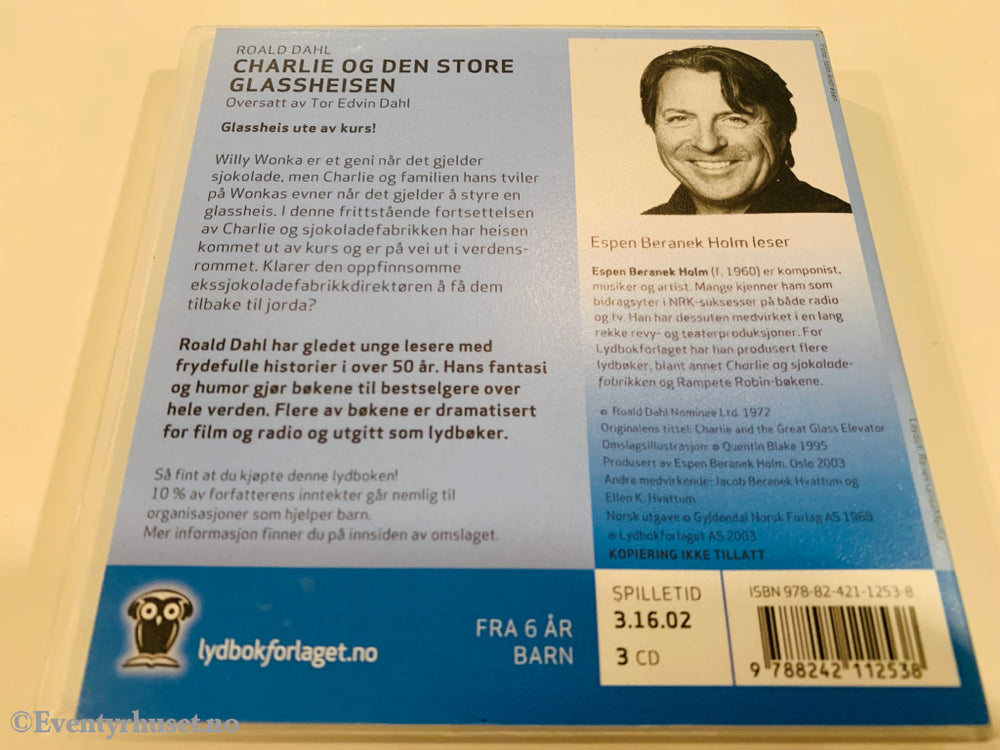 Roald Dahl. 1973/2003. Charlie Og Den Store Glassheisen. Lydbok På 3 Cd.
