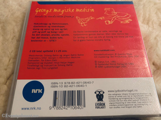 Roald Dahl. 1981/97. Georgs Magiske Medisin. Harald Heide-Steen Jr. Forteller. Lydbok På 2 Cd.