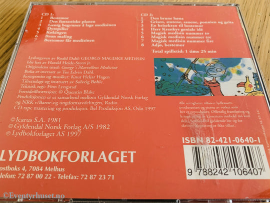 Roald Dahl. 1981/97. Georgs Magiske Medisin. Harald Heide-Steen Jr. Forteller. Lydbok På 2 Cd.