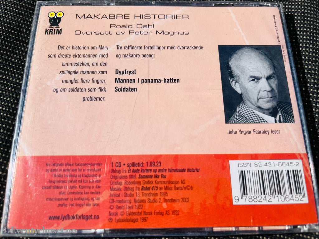 Roald Dahl. 1992/97. Makabre Historier. Lydbok På Cd. Ny I Plast!