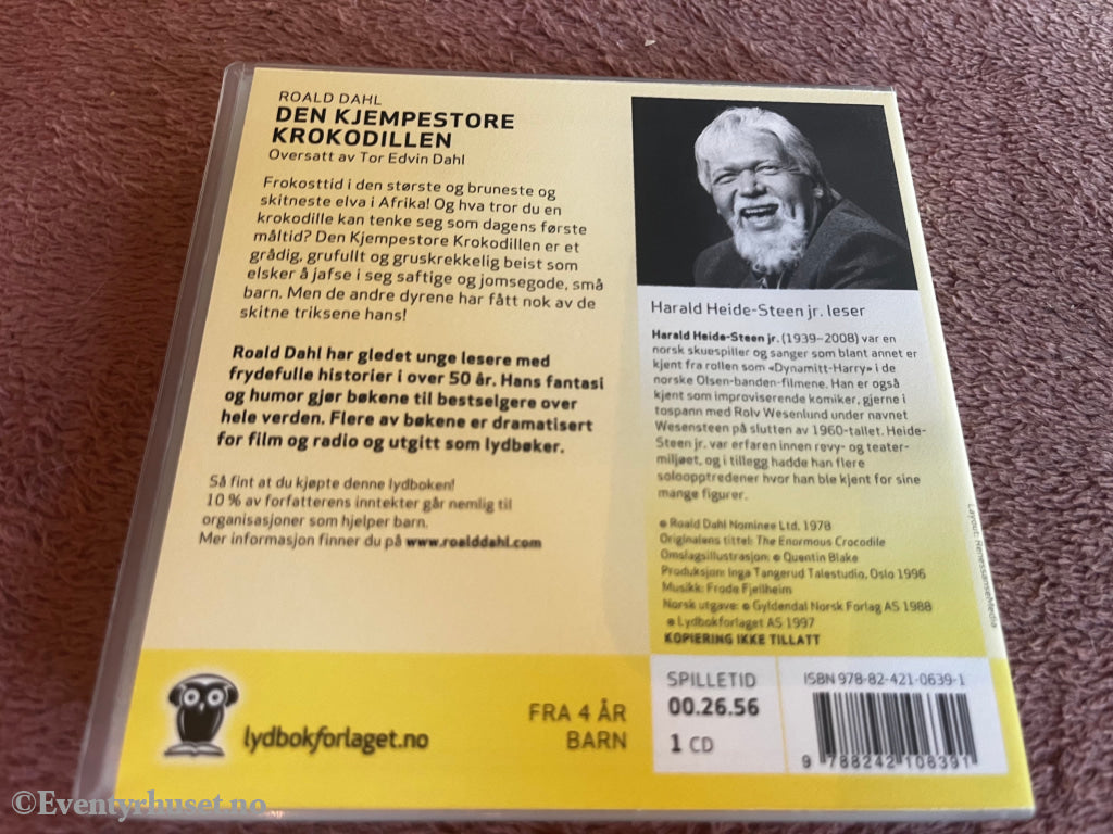 Roald Dahl. 2007. Den kjempestore krokodillen. Lydbok på CD.