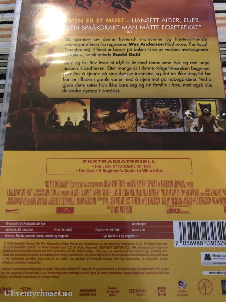 Roald Dahl. 2009. Den Fantastiske Mikkel Rev. Dvd. Dvd