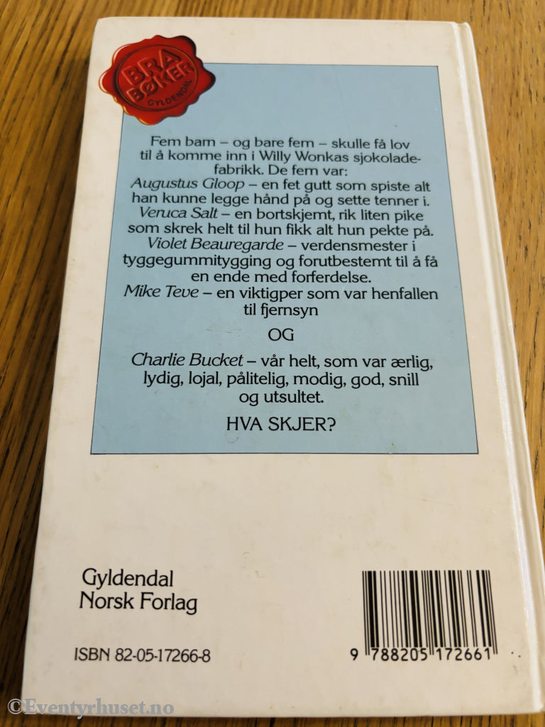 Roald Dahl. Charlie og sjokoladefabrikken. Bok.