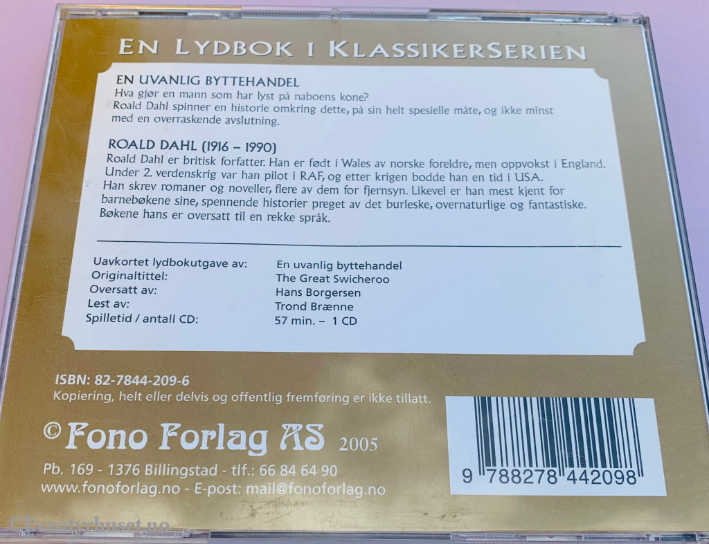 Roald Dahl - En Uvanlig Byttehandel. Lydbok På Cd.