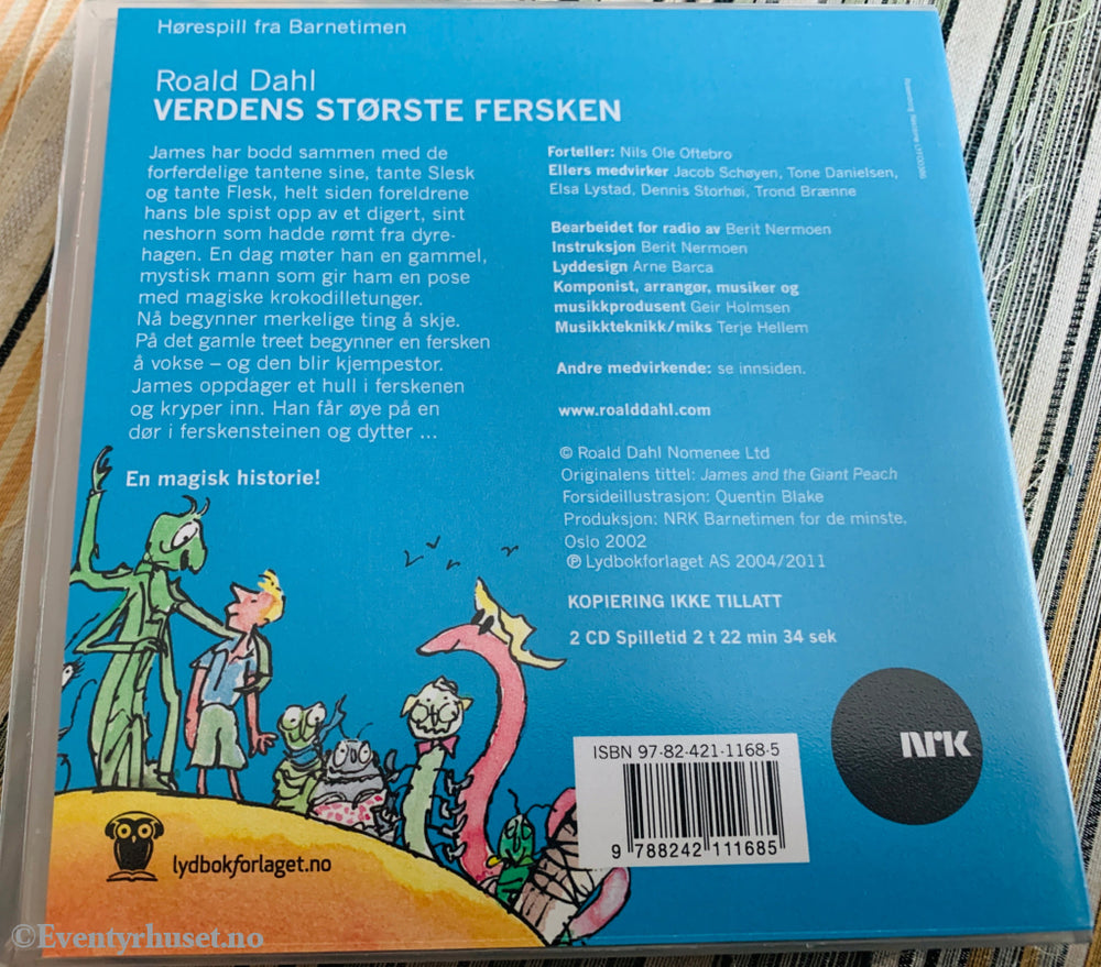 Roald Dahl. Verdens Største Fersken. Lydbok På 2 Cd.